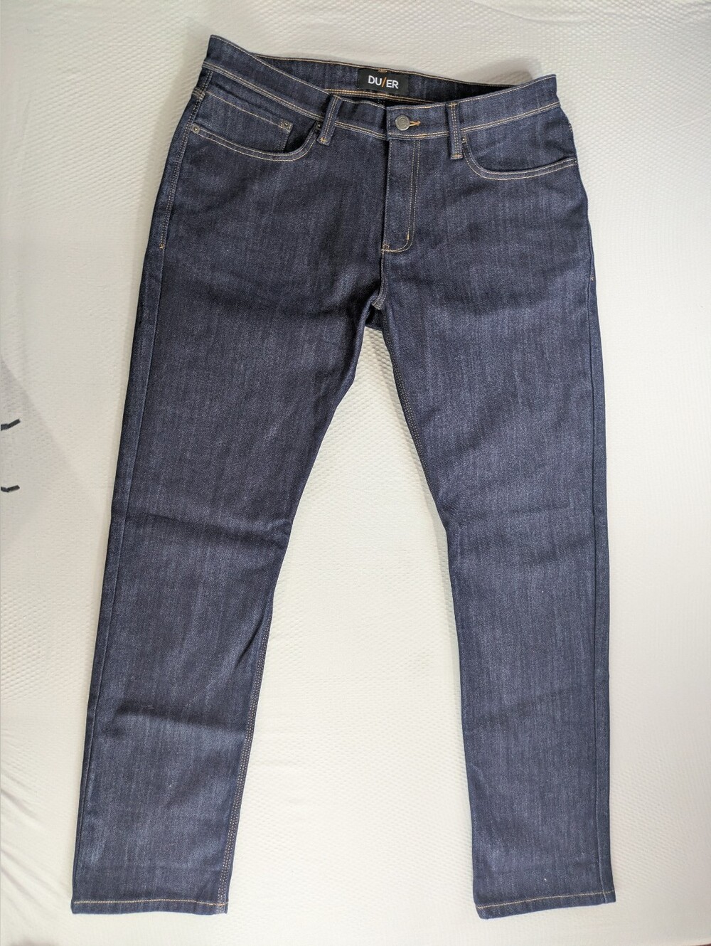 DU/ER L2X Relaxed Taper Jeans Men's 36x32 Performance Stretch DUER Dark Denim